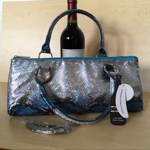 Wine Carrier Clutch Faux Snakeskin NWT